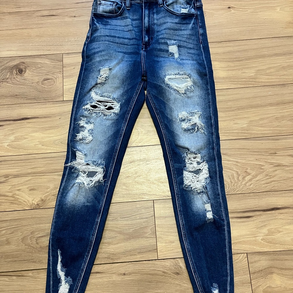 KanCan Blue Skinny Distressed Jeans